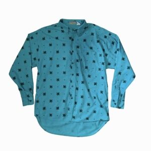 Centerfield Men's Button-Up Shirt Size Medium Cotton Retro Semi-Casual